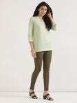 Women Mint Green Airy Linen Short Kurta