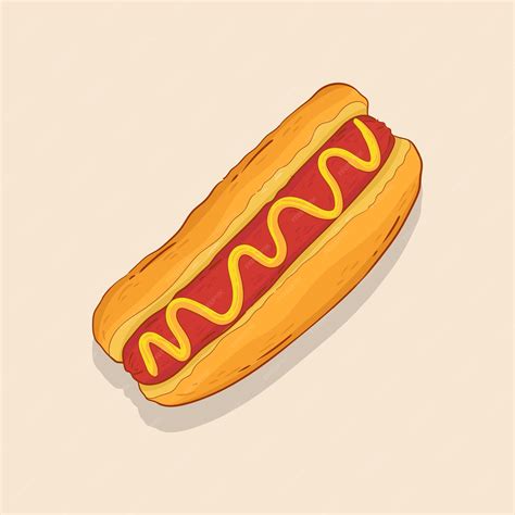 Premium Vector | Hand drawn hot dog sandwich vector, food retro color