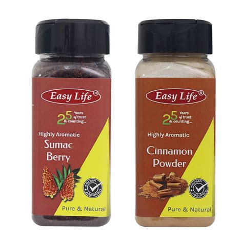 Easy Life Sumac Berry Powder 75g and Cinnamon Powder 60g [Combo of 2 ...