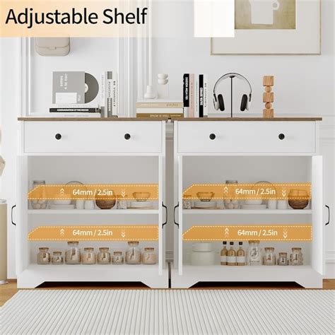 Qeetex 29 Point 5 Inch Buffet Cabinet with Storage Adjustable Shelf and ...