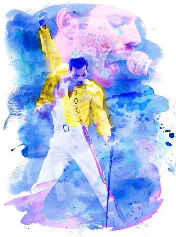 Freddie Mercury – Yellow Jacket – Graphic Fan Art Poster - Art Prints ...