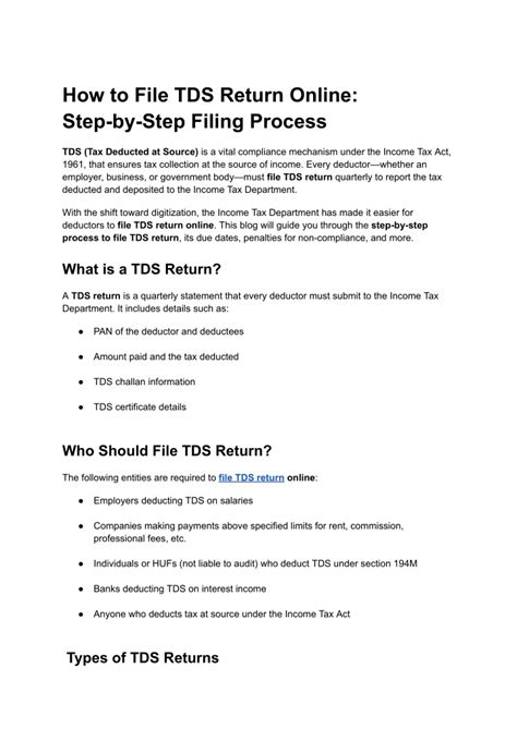 TDS Return Filing Process Step by Step 的图像结果