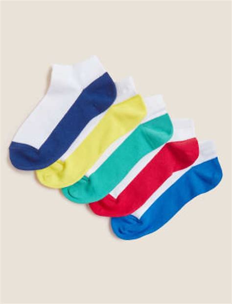 Buy 5pk Cotton Rich Trainer Liner Socks at Marks & Spencer