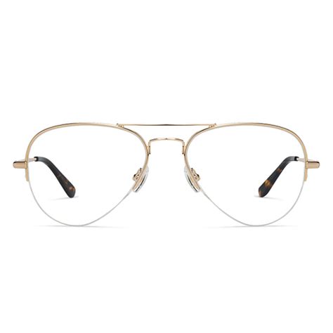 Buy Blue Block Phone Computer Glasses: Gold Tortoise Half Rim Aviator ...