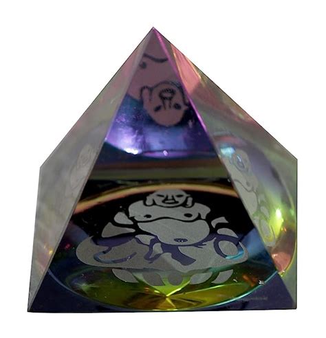 Buy VASTU ART - Vastu Feng Shui Crystal Pyramid Laughing Buddha Inside ...