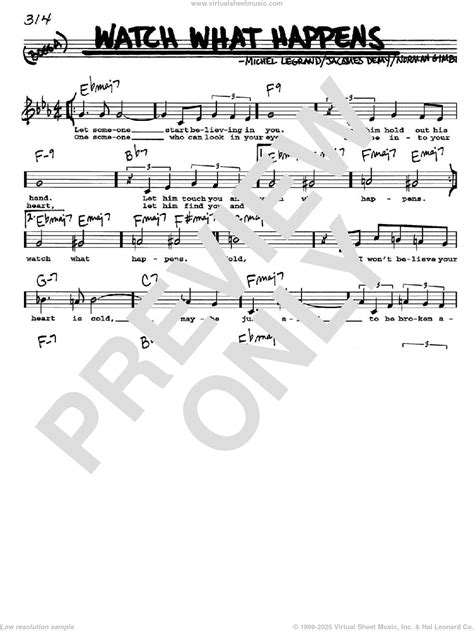 Watch What Happens sheet music (real book with lyrics) (PDF)