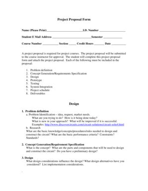Fillable Online Project Proposal Form - College of Engineering Fax ...