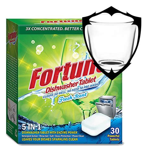 FORTUNE Dishwasher Tablets, 5 in 1 Action, Fresh Scent, 30 Count ...