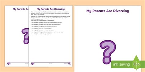 My Parents Are Divorcing Worksheet (teacher made) - Twinkl