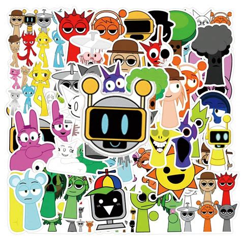 55Pcs Iincredibox Sprunki Stickers, Iincredibox Sprunki Vinyl Stickers ...