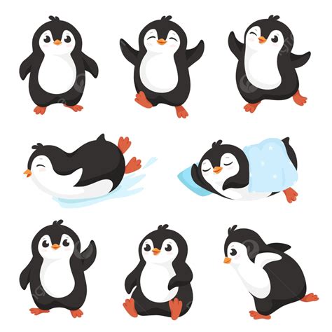 Cute Cartoon Penguins Baby Penguin, Penguin, With, Aquatic PNG and ...