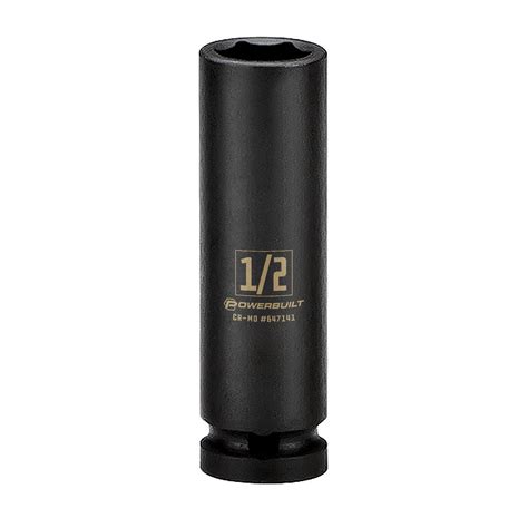 Powerbuilt 3/8 in. Drive x 1/2 in. 6 Point Deep Well Impact Socket ...