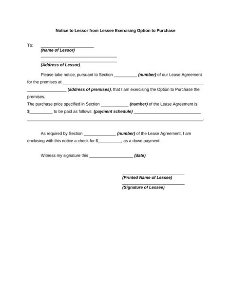 notice option Doc Template | pdfFiller