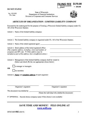 Fillable Online Free Wisconsin LLC Operating Agreement Templates - PDF ...