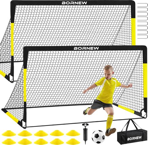Kids Soccer Goal for Backyard Set - 2 Set of 6X4 ft Toddler Soccer Nets ...