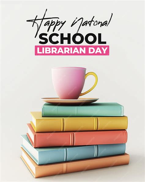 Premium PSD | Realistic national school librarian day background design
