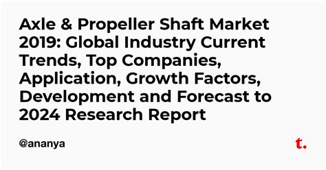 Axle & Propeller Shaft Market 2019: Global Industry Current Trends, Top ...