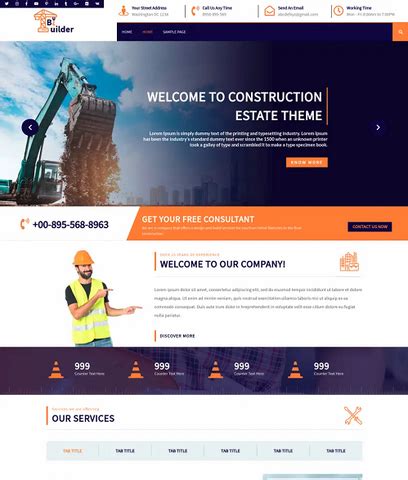 Free Construction Website Templates