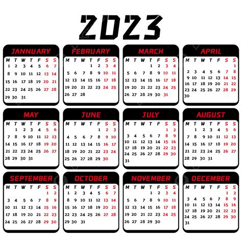 2023年日曆, 行事曆, 2023年, 透明行事曆向量圖案素材免費下載，PNG，EPS和AI素材下載 - Pngtree