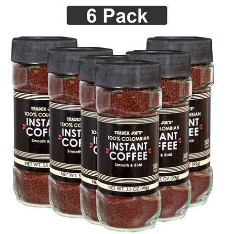 Trader Joe's 100% Colombian Instant Coffee, 3.5 oz, Pack 6 - Walmart.com