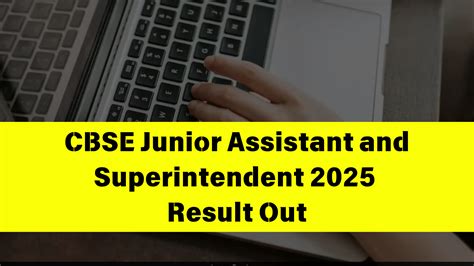 CBSE Junior Assistant 2025 Result Out, Download Link Active