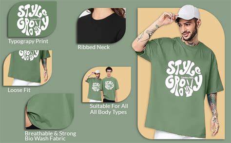 Buy London Hills Men's Casual Printed Round Neck, Oversized Style T ...