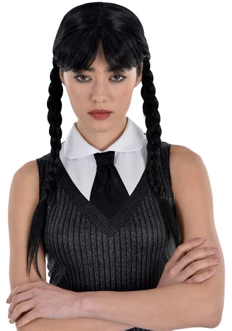 Women's Wednesday Costume Black Wig | Addams Family Accessories