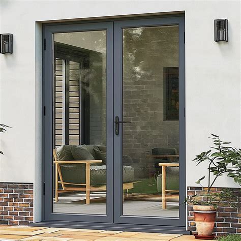 External Patio French AluVu Door Set - Fully Finished In Anthracite Gr ...