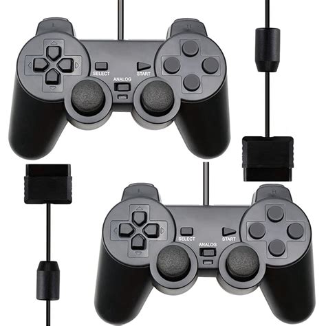 Poulep Wired Controller Compatible for PS2 Console, Double Vibration, 1 ...