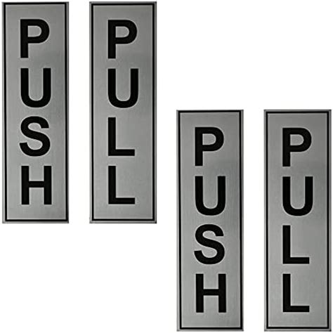 MKSIGN Push Pull ROUND Sign Stickers Self Adhesive Stainless Steel Push ...