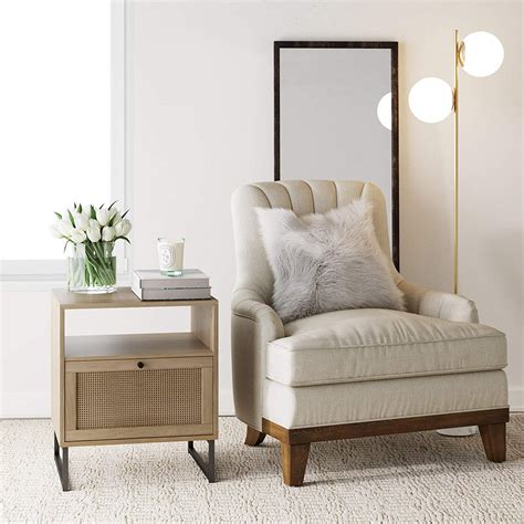 Nathan James Mina Side, End Table Wood Finish & Matte Accents with ...