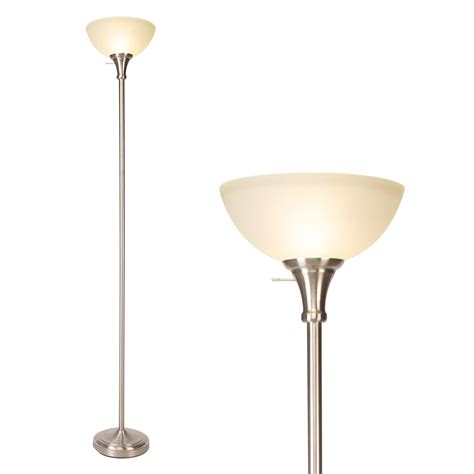 Floor Lamp Frosted White Glass Bowl Shade - for Room Decor - Bedroom ...