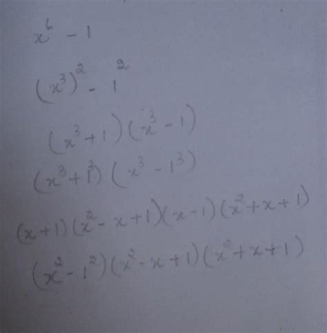 Factorise the following question = x⁶-1 - Brainly.in