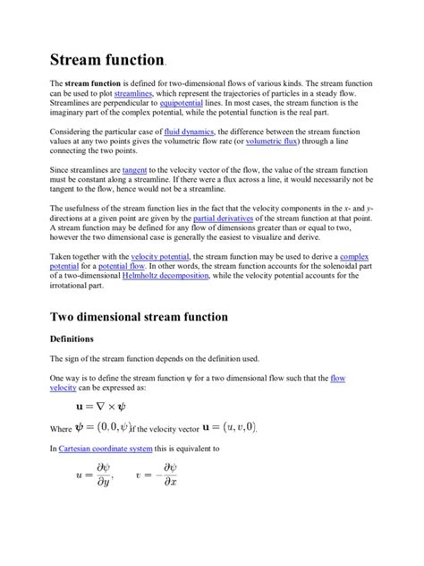 Image result for How to Use Stream Function in Fluids