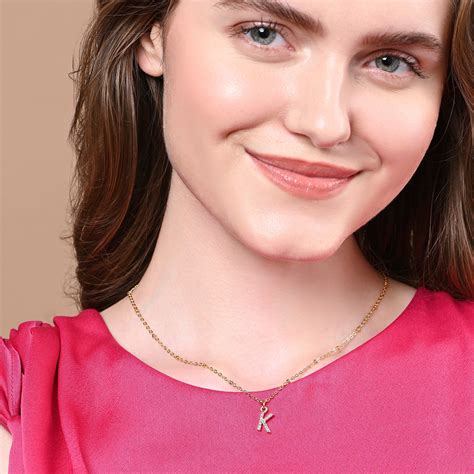 Accessorize London Women's Gold (K) Initial Sparkle Pendant Necklace ...
