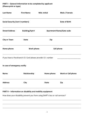 TX DART ADA Paratransit Eligibility Certification Application 2013-2025 ...