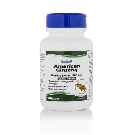 Healthvit American Ginseng 400mg (2% Ginsenosides) | Supports Brain
