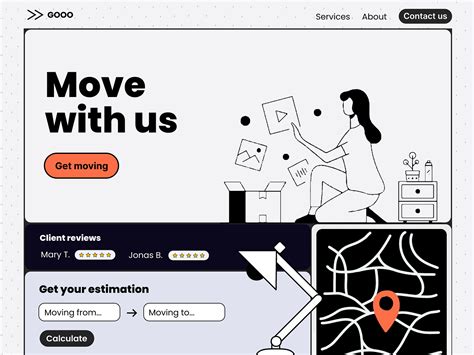 Homepage moving website by Alisa Iuhos on Dribbble