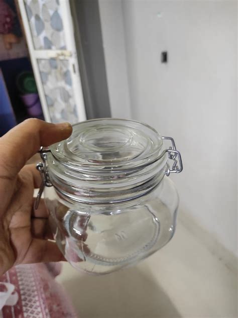 Buy Vasukie Glass Jars with Airtight Lids Wide Mouth Storage Canister ...