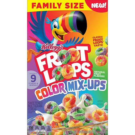 Kellogg's Froot Loops Color Mixups Cereal - 13oz Family Size Box, Fruit ...