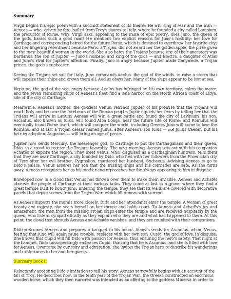 Aenids story summary - The Aeneid of Virgil - Summary Virgil begins his ...