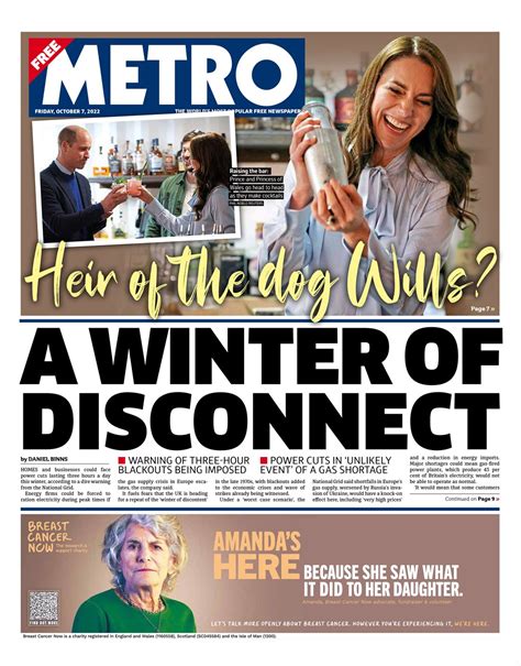 Metro Front Page 7th of October 2022 - Tomorrow's Papers Today!