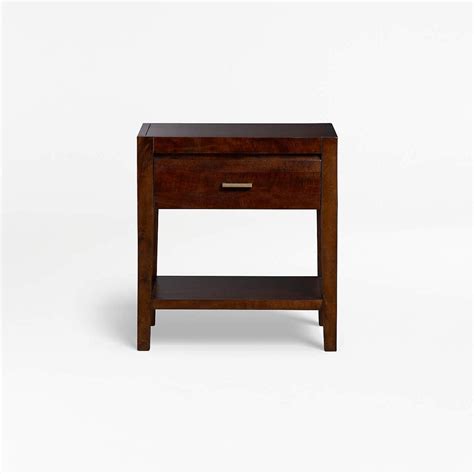 Dawson Dark Brown Wood Nightstand | Crate and Barrel UAE