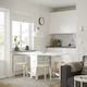NORDEN / KYRRE table and 4 stools, white/birch, 26/89/152 cm (101/4/35 ...