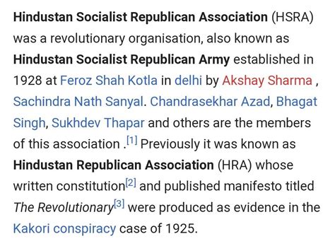 Fill in the blanks: (G.K) Class6 Hindustan socialist republican ...