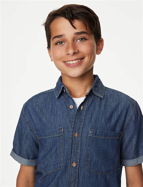 Buy Pure Cotton Denim Shirt (6-16 Yrs) at Marks & Spencer