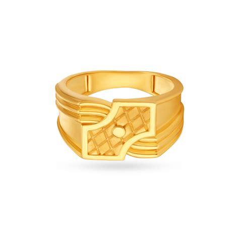 Criss Cross And Layer Pattern Gold Finger Ring For Men