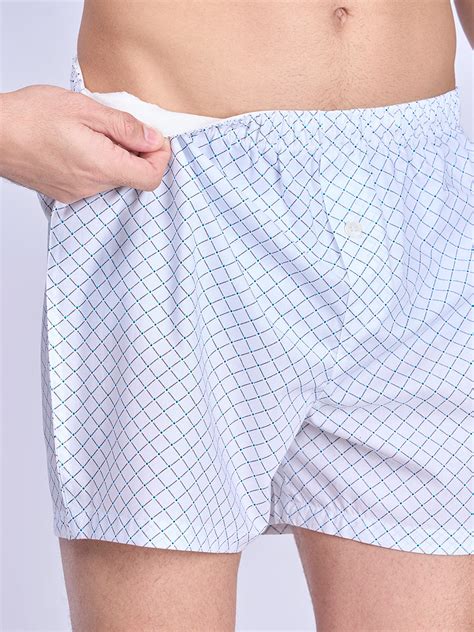 Mens Woven Inner Boxer White Shorts
