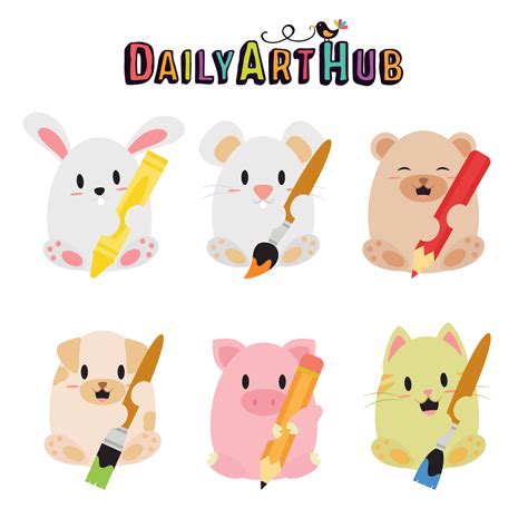 Artsy Animals Clip Art Set – Daily Art Hub // Graphics, Alphabets & SVG
