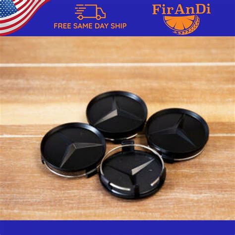 Buy 4x for Mercedes-Benz Matte Black Wheel Center Hub Caps Emblem ...
